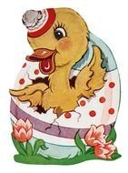 painted duckling in easter egg