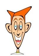 cartoon crazy man portrait on black background