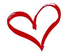 Pink heart with the red outline clipart