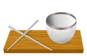 Rice Bowl With Chopsticks drawing