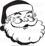 Black And White Santa Clip Art N3