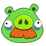 green pig from Angry Birds cartoon