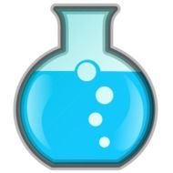 Blue liquid in the test tube in the lab clipart