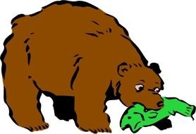Cartoon Bear Eating drawing