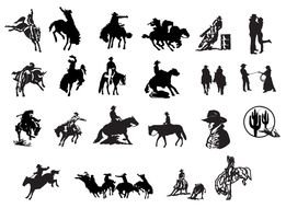 Western Cowboy Silhouettes