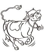 Clip art of Cartoon Cow Coloring Page
