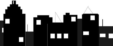 picture of the black skyline of new york