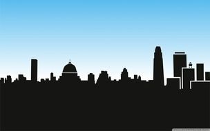 City Skyline Silhouette black drawing