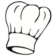Black And White Drawing Of The Chef Hat Clipart