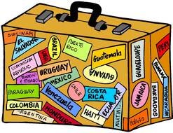 isolated cartoon suitcase