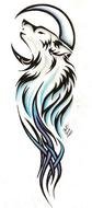 tattoo with a wolf on the moon