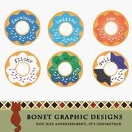 The First Free Set Of Graphics Social Media Icons Shaped Like Donuts