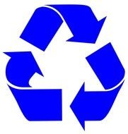 Blue Recycle Symbol as picture for clipart