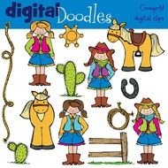 Cowgirls Digital Clipart