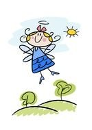 drawn match fairy flying over the fields