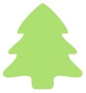 simple green silhouette of Christmas Tree