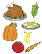 Thanksgiving Food as graphic illustration