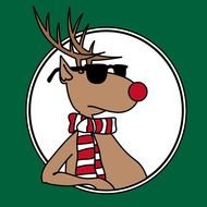 drawing christmas deer in a circle