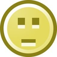 yellow sad smiley on a white background