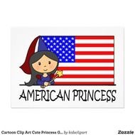 Cartoon Clip Art Cute Princess Girl Birthday Party Invitation