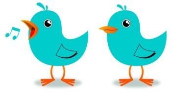 Two singing birds clipart