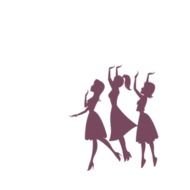 Purple silhouettes of the girls clipart