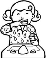 Desenho Menina Escovando Os Dentes Para Colorir E Pintar Imprimir