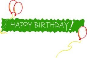 Happy Birthday Banner green drawing