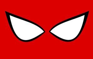 white eyes on a red background