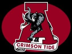 Alabama Crimson Tide logo on a black background