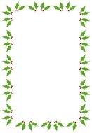 Christmas frame with holly leaves as a graphic illustration