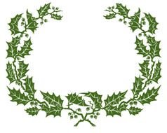 isolated holly wreath