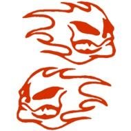 Flaming Skull Wall Decal
