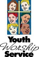 Youth worship service, banner