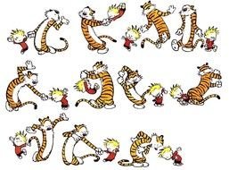 clipart of the calvin and hobbes dancing