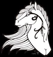 Clipart of Horses With Wings