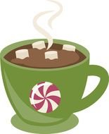 Hot Cocoa green cup drawing