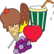 clip art with sweet snacks