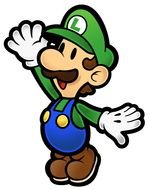Super Paper Mario in a green shirt