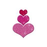 three Pink Heart Clipart