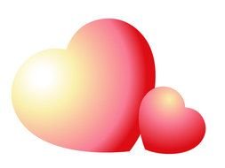 two gradient hearts