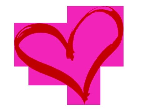 Pink heart with the red outline clipart