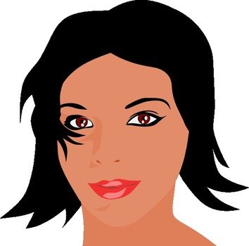 Girl With Black Hair Clip Art N4