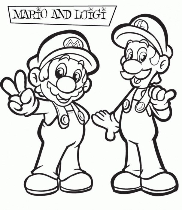Clip art of cartoon mario and Luigi