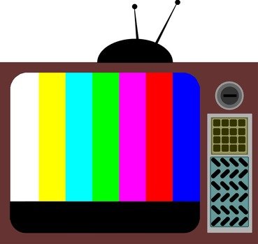 TV with a color frame as a graphic image