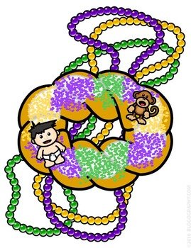 Mardi Gras King Cake Clip Art