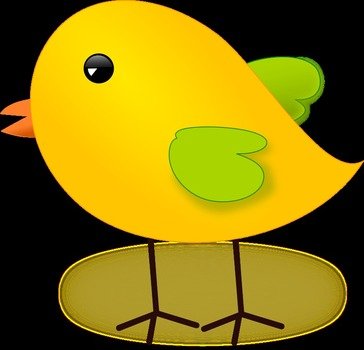 cartoon yellow Bird on Egg
