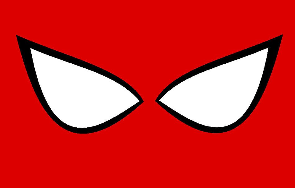 white eyes on a red background