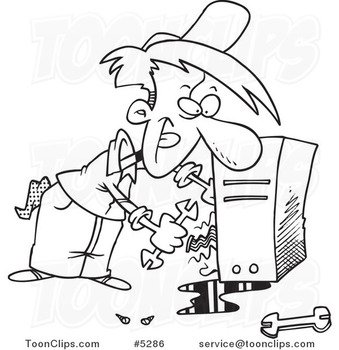 Computer Repair Cartoon