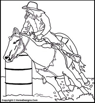 Barrel Racing Coloring Pages N2